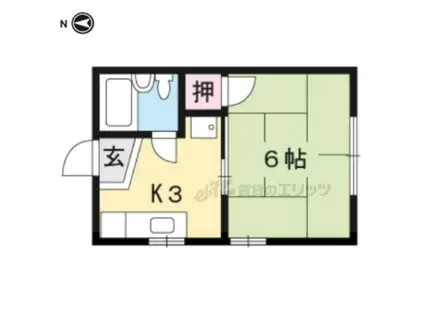 城南ハイツ(1K/2階)の間取り写真