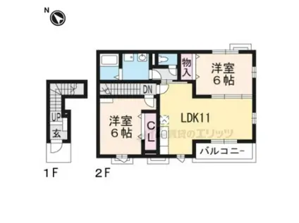 ラズベリー ドリーム(2LDK/2階)の間取り写真