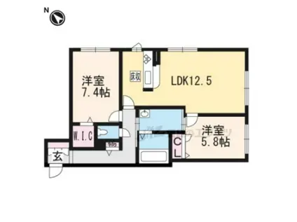 東海道本線 草津駅(滋賀) 徒歩11分 2階建 築10年(2LDK/2階)の間取り写真