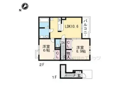 プルメリア(2LDK/2階)の間取り写真