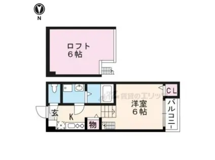 ハーモニーテラス醍醐新開(1K/1階)の間取り写真