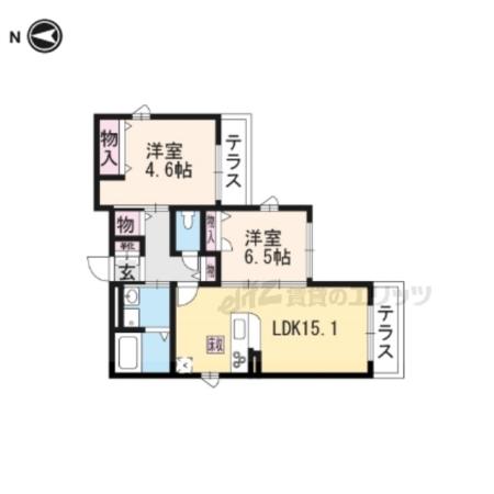 シャーメゾン狛田(2LDK/1階)の間取り写真