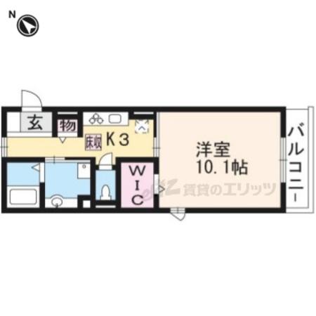 ガーディアンシャトー(1K/1階)の間取り写真