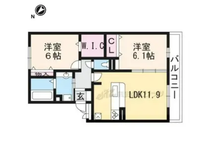 MERCI大将軍(2LDK/2階)の間取り写真