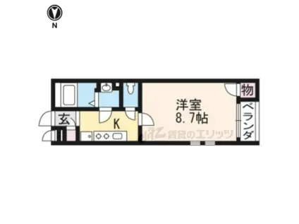 クレイノNEXUS(1K/1階)の間取り写真