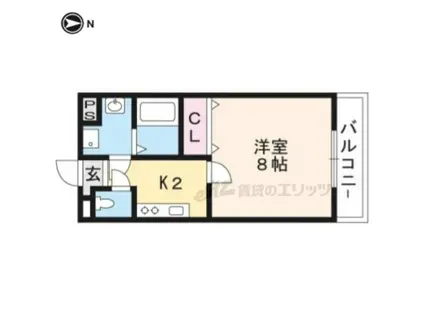 ブリランテ紫野(1K/5階)の間取り写真