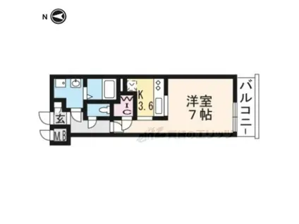 THE GARNET SUITE RESIDENCE山科三条(1K/2階)の間取り写真