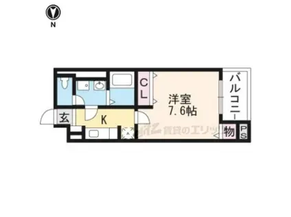 パレス山科西野(1K/3階)の間取り写真