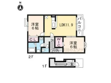 アイリット・(2LDK/2階)の間取り写真
