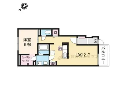 プライムレジェンド(1LDK/1階)の間取り写真