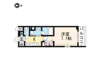 ベラジオ堀川今出川(1K/5階)の間取り写真