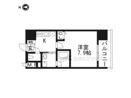 ベラジオ京都西院ウエストシティ(1K/7階)の間取り写真