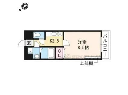 シャンヴィル番館(1K/2階)の間取り写真