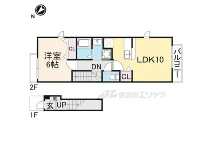 メゾン サルビア S・K (1LDK/2階)の間取り写真