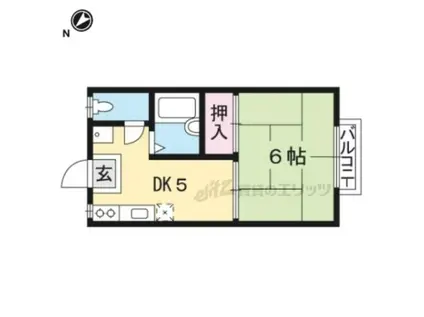 ARK五個荘(1DK/1階)の間取り写真