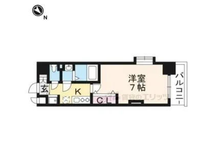 LUXE京都西大路(1K/3階)の間取り写真