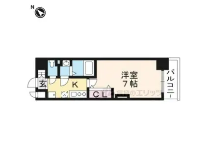 LUXE京都西大路(1K/3階)の間取り写真