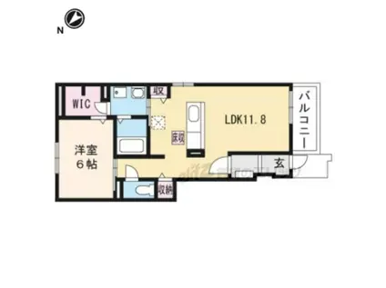 パラシオ(1LDK/1階)の間取り写真