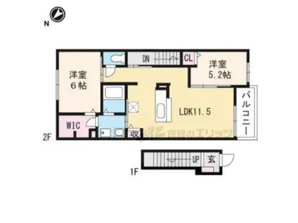 パラシオ(2LDK/2階)の間取り写真