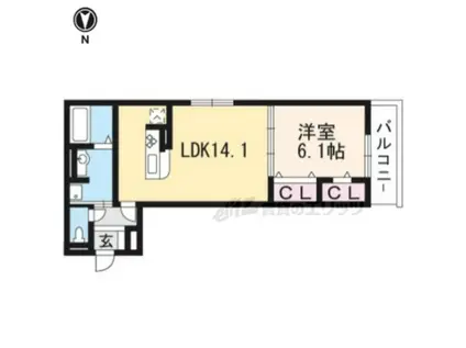 サンフェリーチェB棟(1LDK/1階)の間取り写真