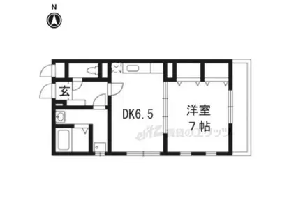 ヴィラ双葉(1DK/4階)の間取り写真