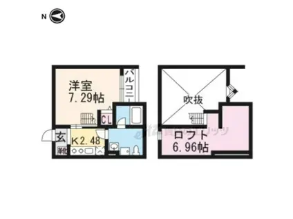 アコード丹波橋(1K/1階)の間取り写真