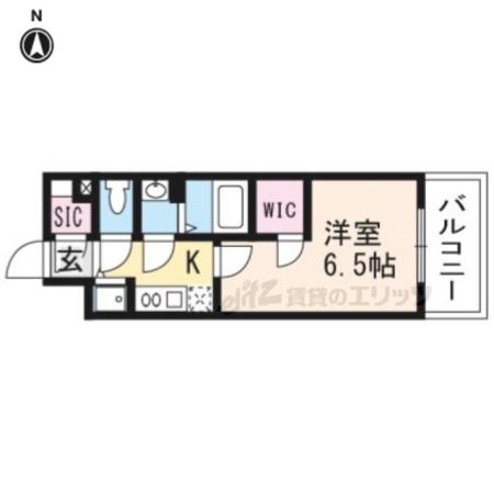 エスリード京都梅小路(1K/4階)の間取り写真