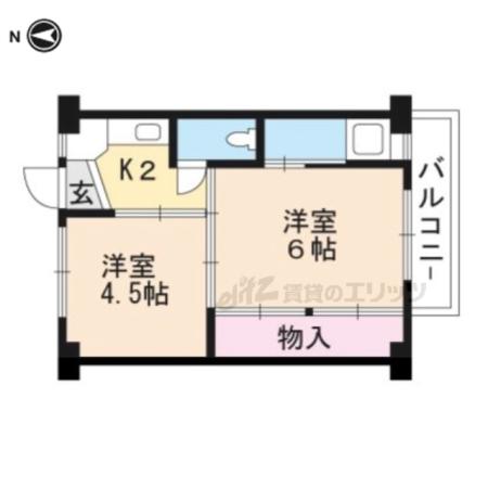 ビレッジハウス長岡 3号棟(2K/3階)の間取り写真