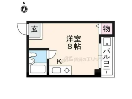 京都33GENDOU(ワンルーム/2階)の間取り写真