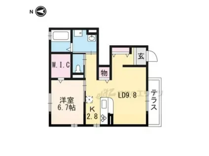 ラーゴヴィレッタ(1LDK/1階)の間取り写真