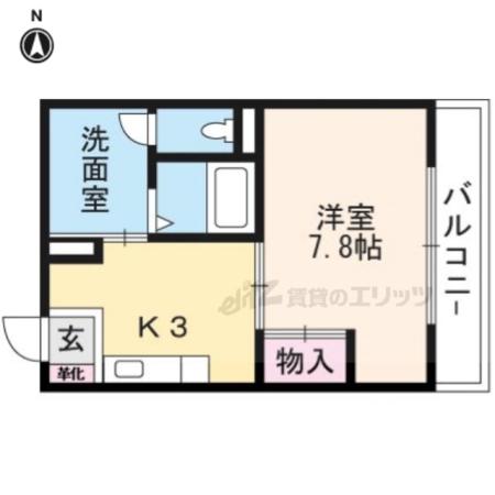 ABCヴィラ(1K/3階)の間取り写真