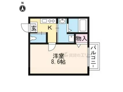 シャンクレール(1K/3階)の間取り写真