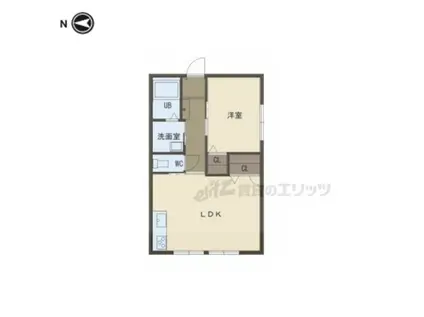 東海道本線 安土駅 徒歩2分 2階建 築30年(1LDK/1階)の間取り写真