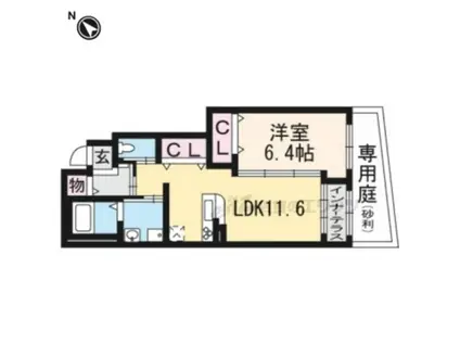 イストワール(1LDK/1階)の間取り写真