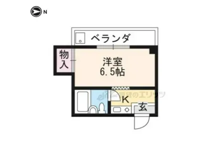 グリンピア西京極(1K/3階)の間取り写真