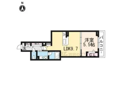 SHAMAISONVELO(1LDK/3階)の間取り写真