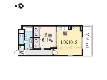 エスポワール(1LDK/2階)の間取り写真