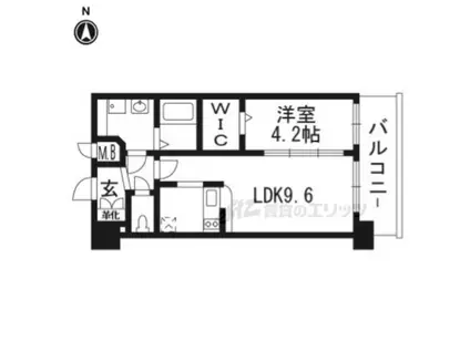 プレサンスTHEKYOTO 華苑(1DK/6階)の間取り写真