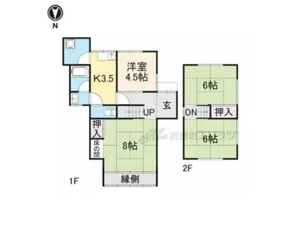 阪急電鉄京都線 桂駅 徒歩11分 2階建 築59年(3LDK)の間取り写真