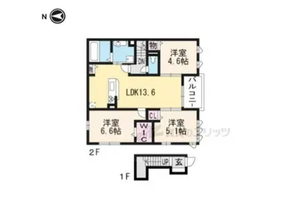 リアン今里(3LDK/2階)の間取り写真