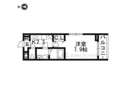 フレッシュリー(1K/2階)の間取り写真