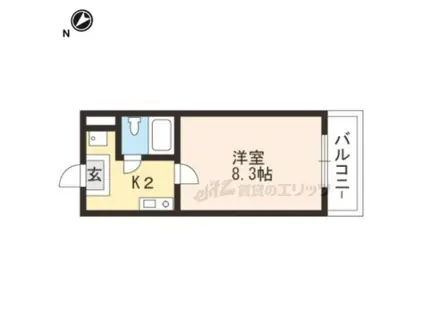 ラ・コート南笠S棟(1K/2階)の間取り写真