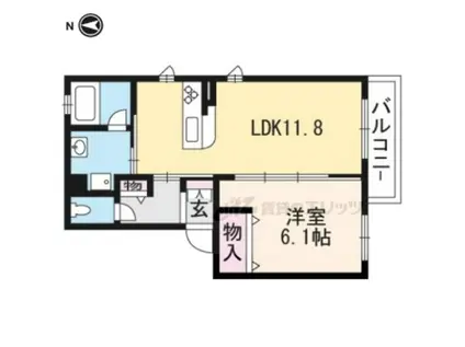 シャーメゾンK・Y(1LDK/2階)の間取り写真