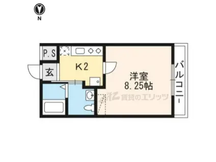 フォルトゥーナ大将軍(1K/2階)の間取り写真