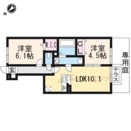 ARROWS(2LDK/1階)の間取り写真