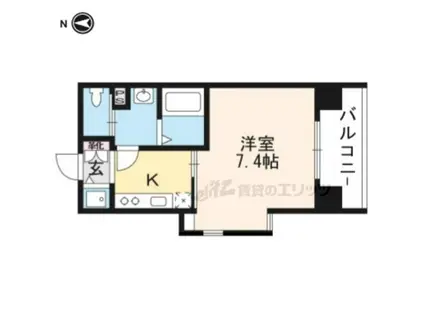 アクアプレイス京都洛南(1K/4階)の間取り写真