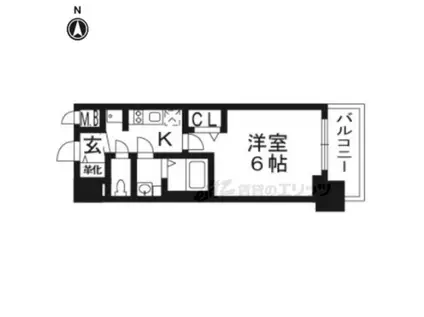 プレサンスTHE KYOTO 彩美(1K/2階)の間取り写真