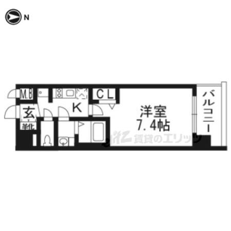 プレサンスTHE KYOTO流雅(1K/4階)の間取り写真