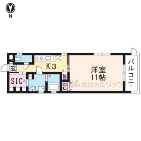 グランシャリオレアル(1K/1階)の間取り写真