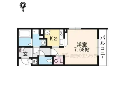 PINE館鞠小路(ワンルーム/4階)の間取り写真